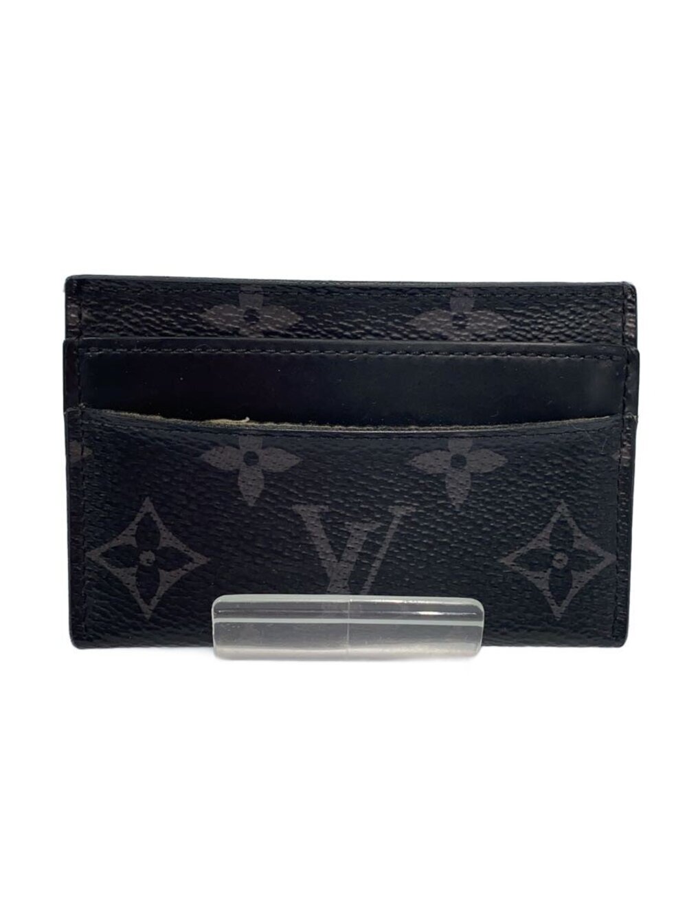 LOUIS VUITTON Porte Wallet Cartes Double Monogram Eclipse Black Canvas Black